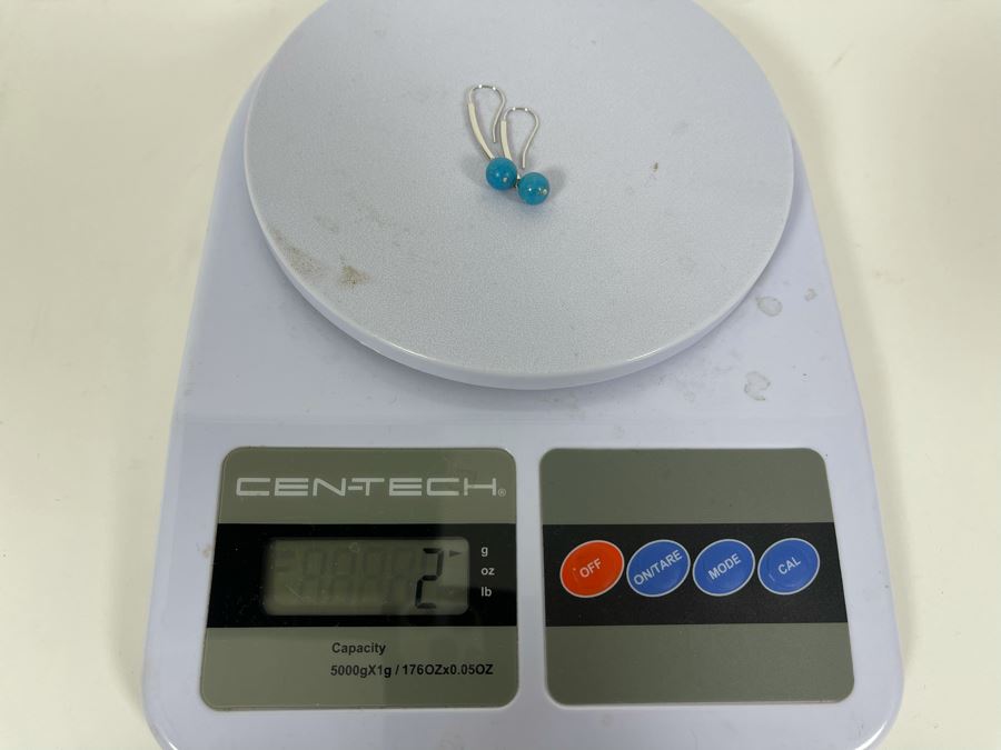 14K Gold Turquoise Italy Milor Earrings 2g [Photo 5]