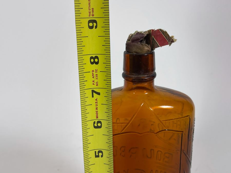 Vintage American Bourbon Whiskey Glass Bottle 8.5H [Photo 7]