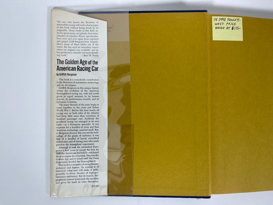 First Edition Hardcover Book The Golden Age Of The American Racing Car By Griffith Borgeson Valued At $115 [Photo 4]