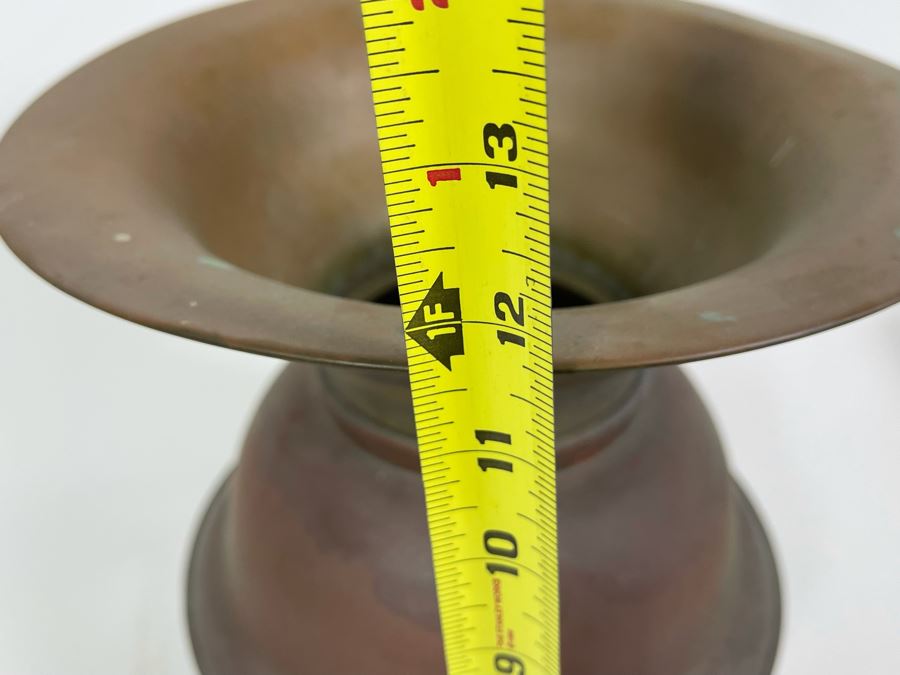 Historical Vintage Copper Brass Spitoon From The Goldmining Town With Brass Plaque 'Goldfield Hotel Goldfield, Nevada' 10.25W X 12H [Photo 7]