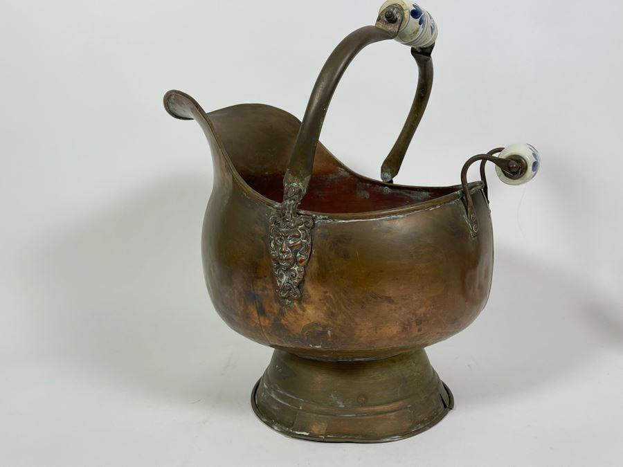 Vintage Brass Ash Scuttle Bucket 15W X 17H [Photo 2]