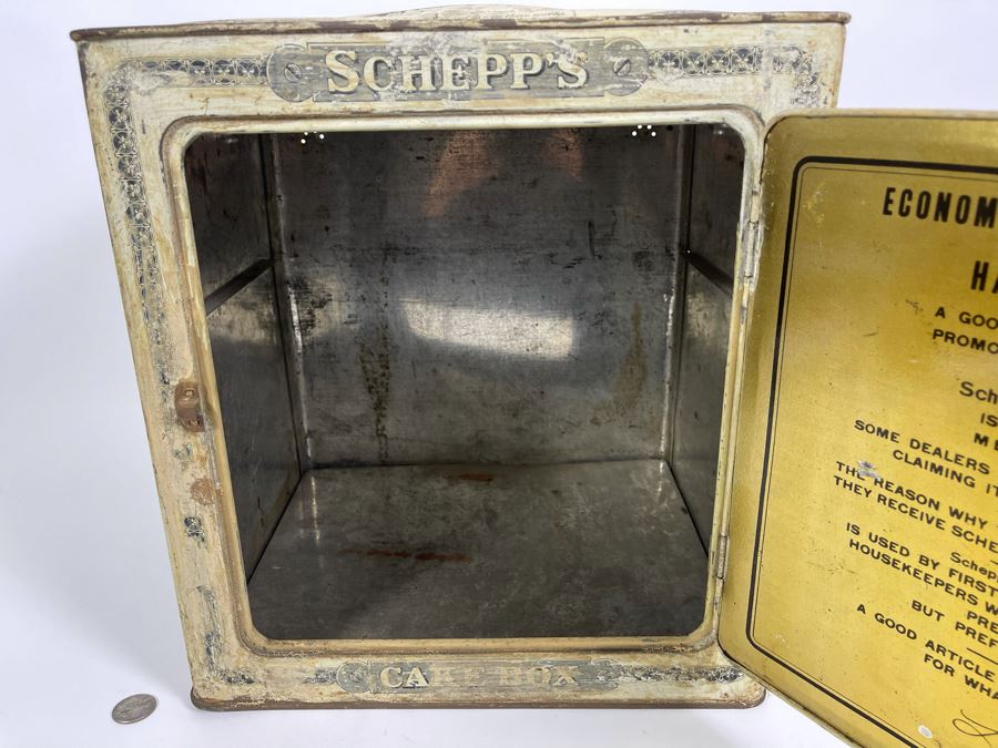 Vintage Metal Schepp's Cake Box 12W X 11D X 14.5H [Photo 12]