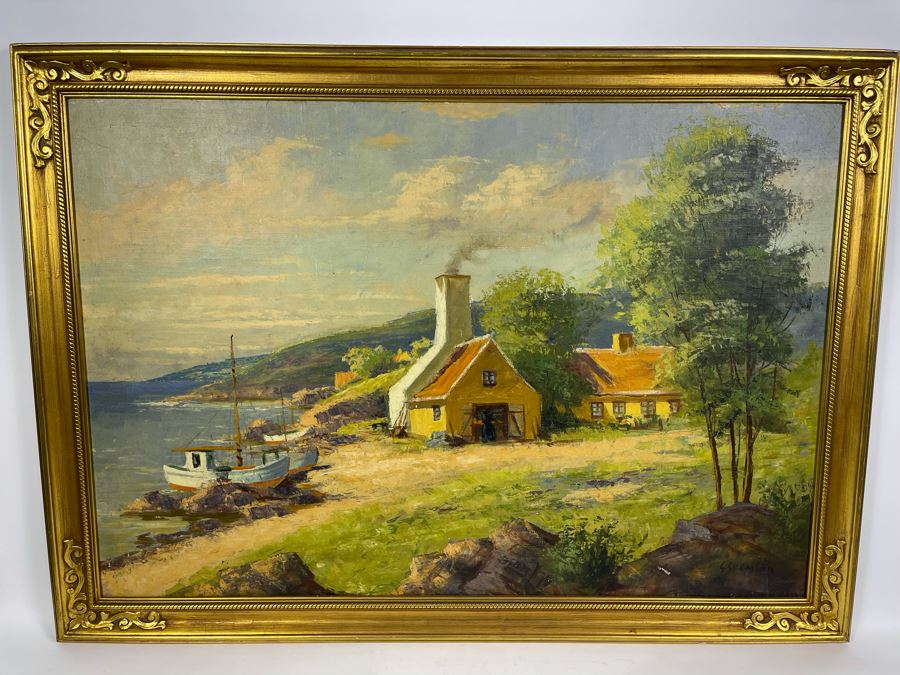 Original Gustaf Svensson (1893-1957, Sweden) Painting On Board 38 X 36 Framed 43 X 31 [Photo 2]