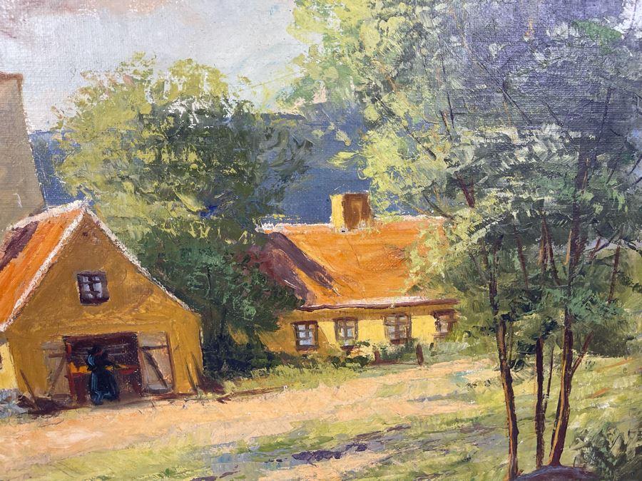 Original Gustaf Svensson (1893-1957, Sweden) Painting On Board 38 X 36 Framed 43 X 31 [Photo 5]