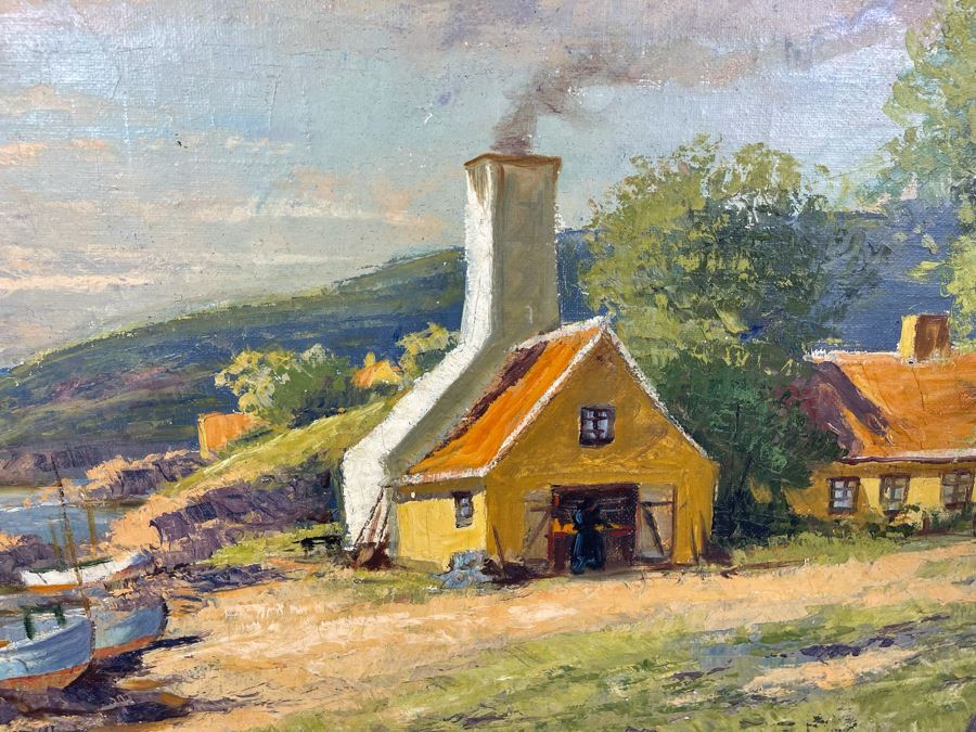 Original Gustaf Svensson (1893-1957, Sweden) Painting On Board 38 X 36 Framed 43 X 31 [Photo 4]