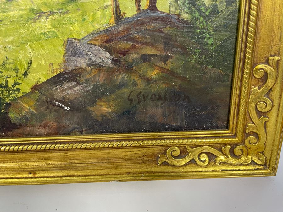 Original Gustaf Svensson (1893-1957, Sweden) Painting On Board 38 X 36 Framed 43 X 31 [Photo 7]