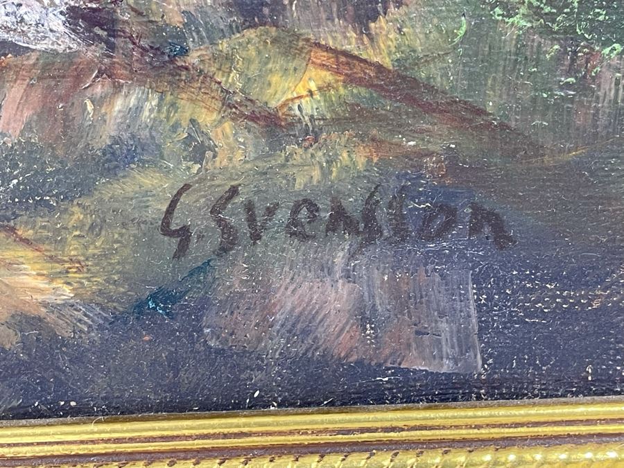 Original Gustaf Svensson (1893-1957, Sweden) Painting On Board 38 X 36 Framed 43 X 31 [Photo 8]