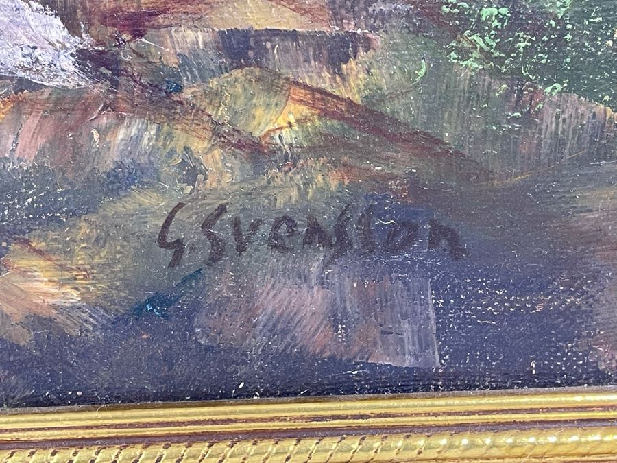 Original Gustaf Svensson (1893-1957, Sweden) Painting On Board 38 X 36 Framed 43 X 31 [Photo 9]