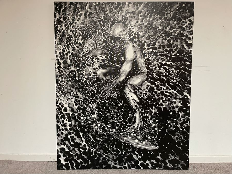Hand Signed Silver Surfer Canvas Print 36.5 X 46 [Photo 3]