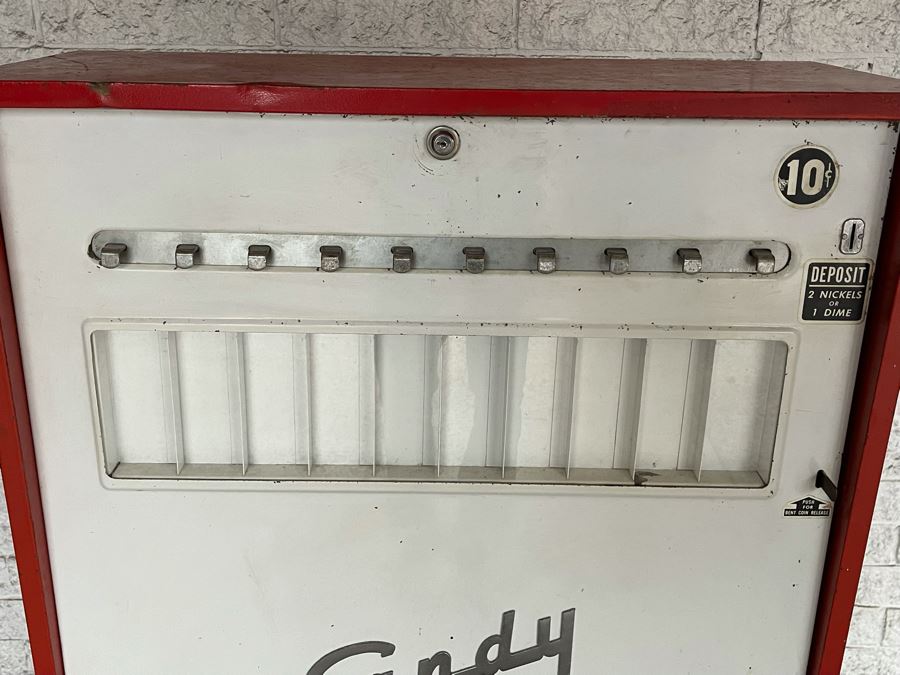 Mid-Century Modern 10 Cent Candy Vending Machine Working Dispenses Candy & Snacks [Photo 12]