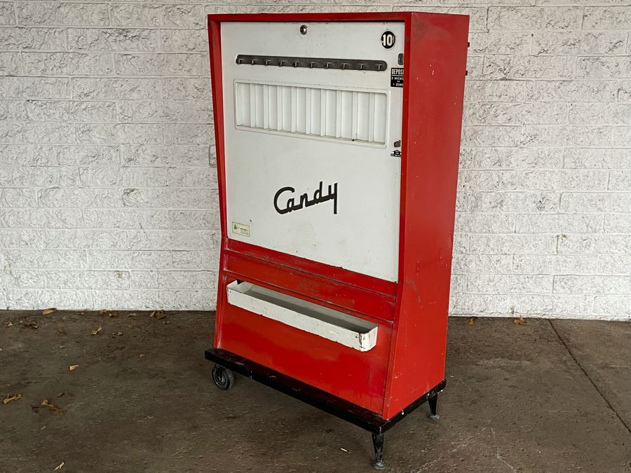 Mid-Century Modern 10 Cent Candy Vending Machine Working Dispenses Candy & Snacks [Photo 19]