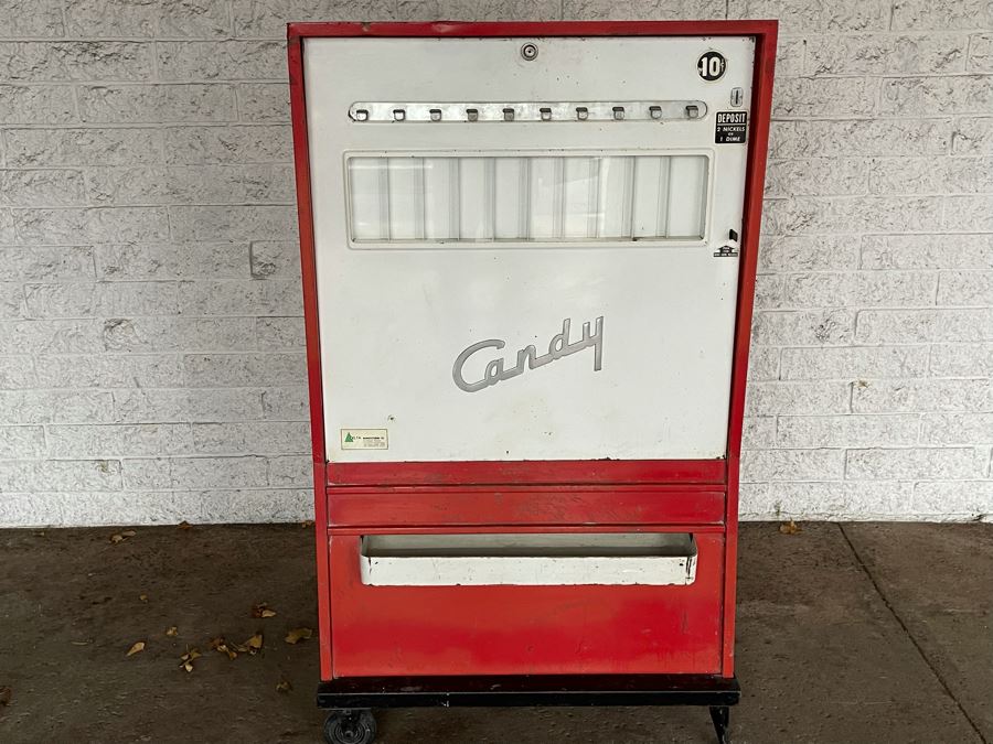 Mid-Century Modern 10 Cent Candy Vending Machine Working Dispenses Candy & Snacks [Photo 8]