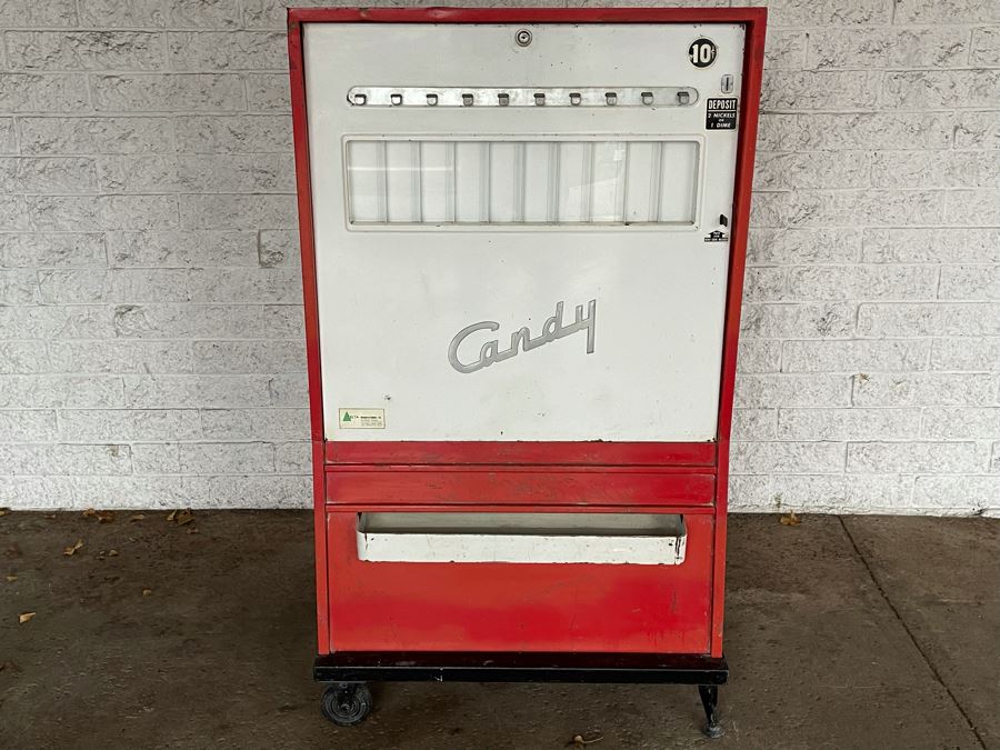 Mid-Century Modern 10 Cent Candy Vending Machine Working Dispenses Candy & Snacks [Photo 9]