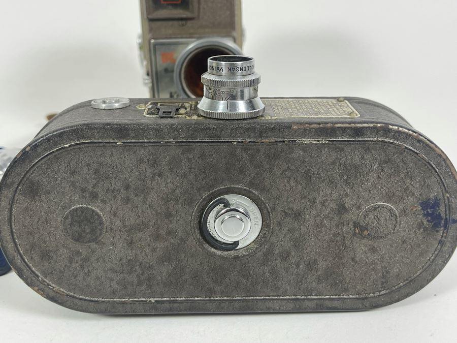 Pair Of Vintage Keystone 8mm Film Movie Cameras And Extra Wollensak Wide Angle Cine Raptar Lens [Photo 15]