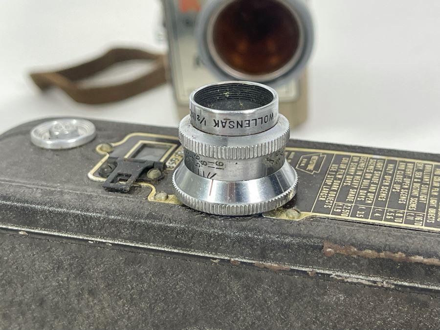 Pair Of Vintage Keystone 8mm Film Movie Cameras And Extra Wollensak Wide Angle Cine Raptar Lens [Photo 16]