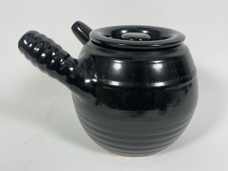 Vintage Side Handled Asian Teapot Tea Pot Pottery 8W X 8H [Photo 5]