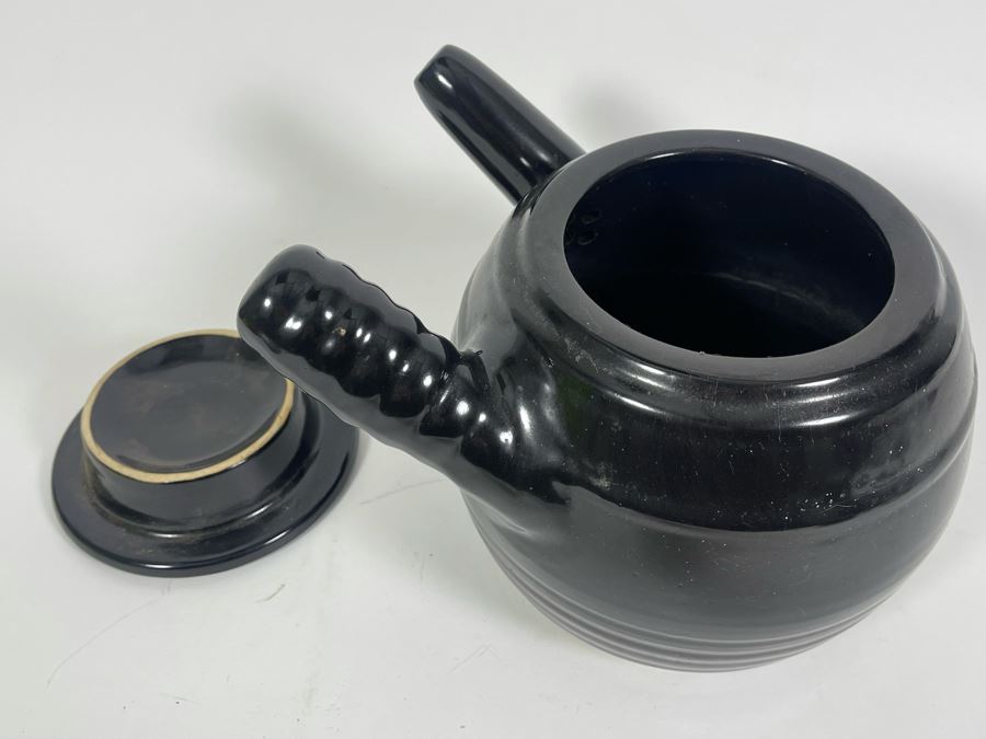 Vintage Side Handled Asian Teapot Tea Pot Pottery 8W X 8H [Photo 6]