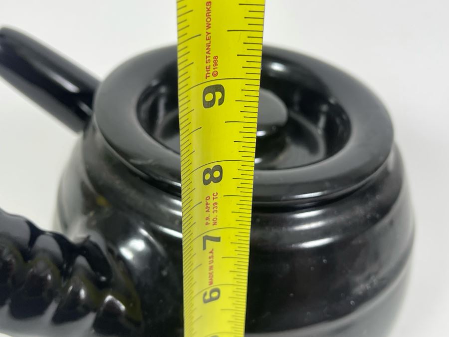 Vintage Side Handled Asian Teapot Tea Pot Pottery 8W X 8H [Photo 9]