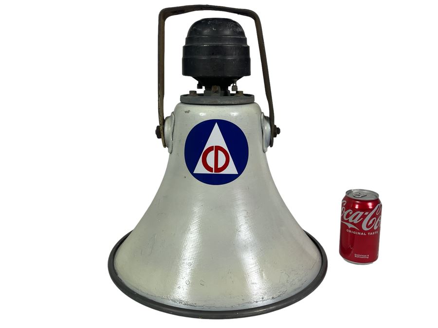 Vintage Cold War Era American Civil Defense Loudspeaker Alarm Warning Speaker By University Loudspeakers SAHF 15.5R W X 17L