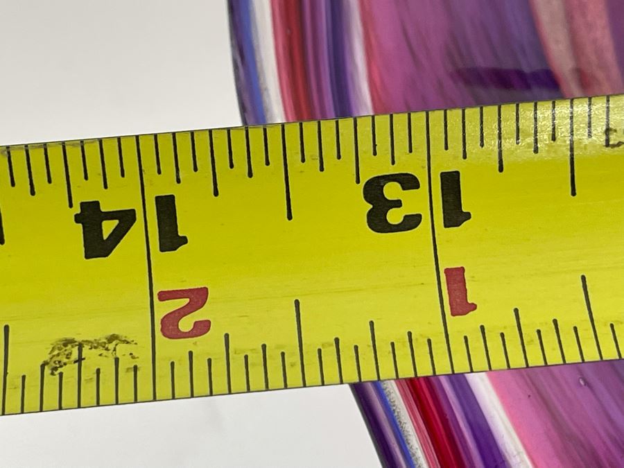 Signed Studio Art Glass Wall Mounted Decor Signed On Back In Manner Of Dale Chihuly 13.5R X 4.5H [Photo 13]