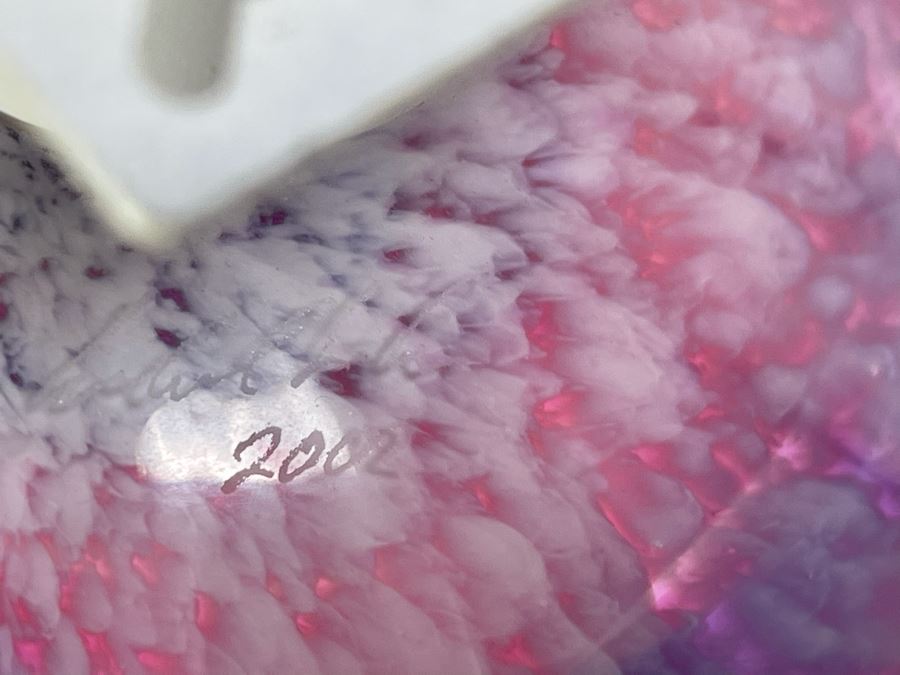 Signed Studio Art Glass Wall Mounted Decor Signed On Back In Manner Of Dale Chihuly 13.5R X 4.5H [Photo 11]