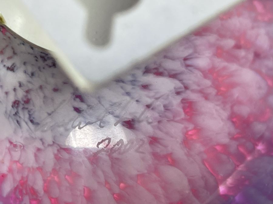 Signed Studio Art Glass Wall Mounted Decor Signed On Back In Manner Of Dale Chihuly 13.5R X 4.5H [Photo 12]