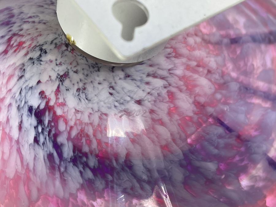 Signed Studio Art Glass Wall Mounted Decor Signed On Back In Manner Of Dale Chihuly 13.5R X 4.5H [Photo 7]