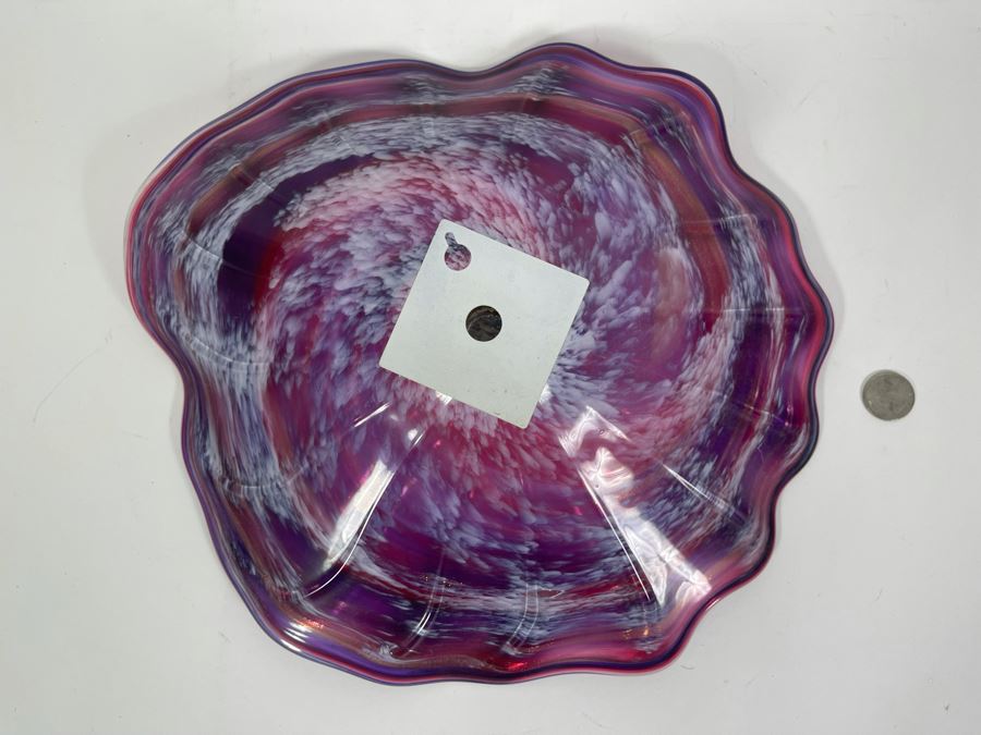 Signed Studio Art Glass Wall Mounted Decor Signed On Back In Manner Of