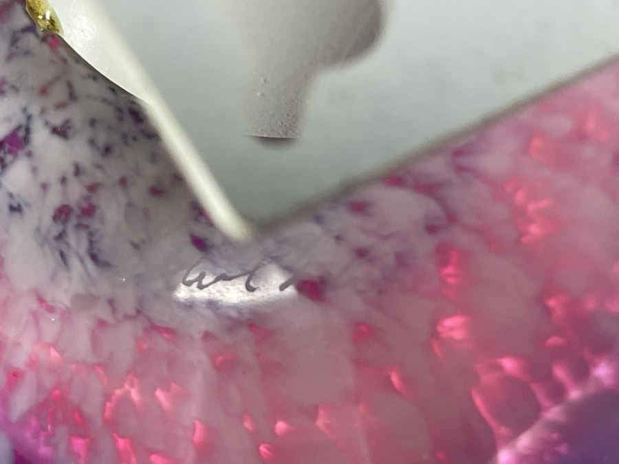 Signed Studio Art Glass Wall Mounted Decor Signed On Back In Manner Of Dale Chihuly 13.5R X 4.5H [Photo 9]