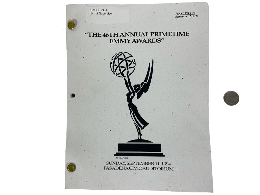 Original Final Draft Script To The 46th Annual Primetime Emmy Awards September 11, 1994