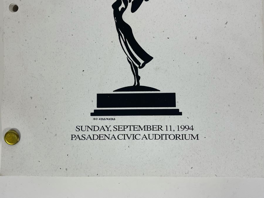 Original Final Draft Script To The 46th Annual Primetime Emmy Awards September 11, 1994 [Photo 3]