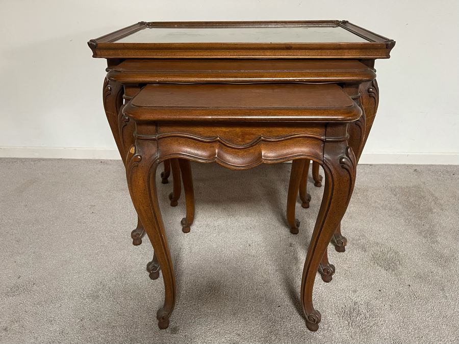 Vintage Wooden Nesting Tables 27W X 18D X 24H [Photo 2]