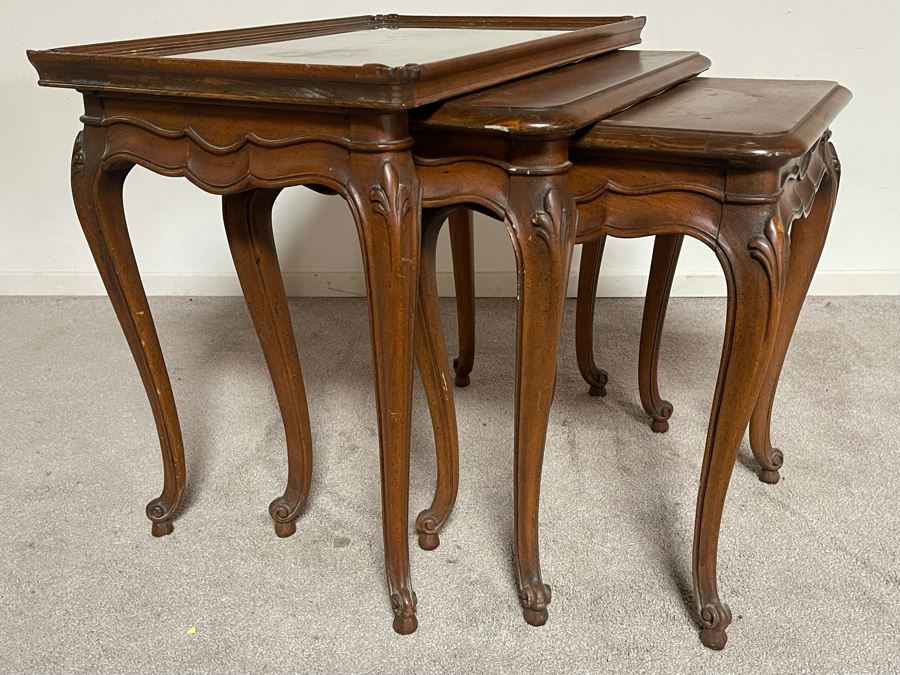 Vintage Wooden Nesting Tables 27W X 18D X 24H [Photo 4]