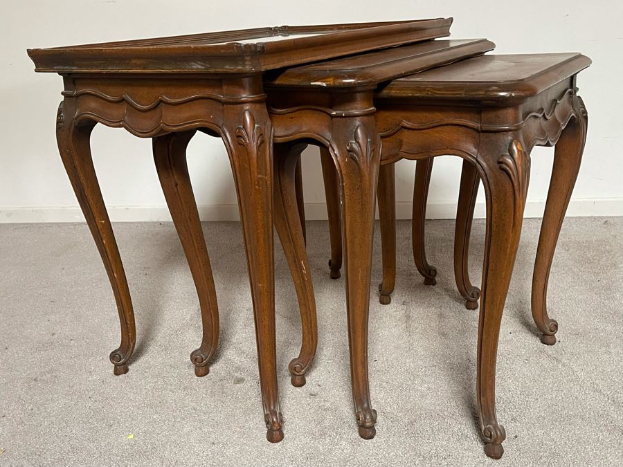 Vintage Wooden Nesting Tables 27W X 18D X 24H [Photo 6]
