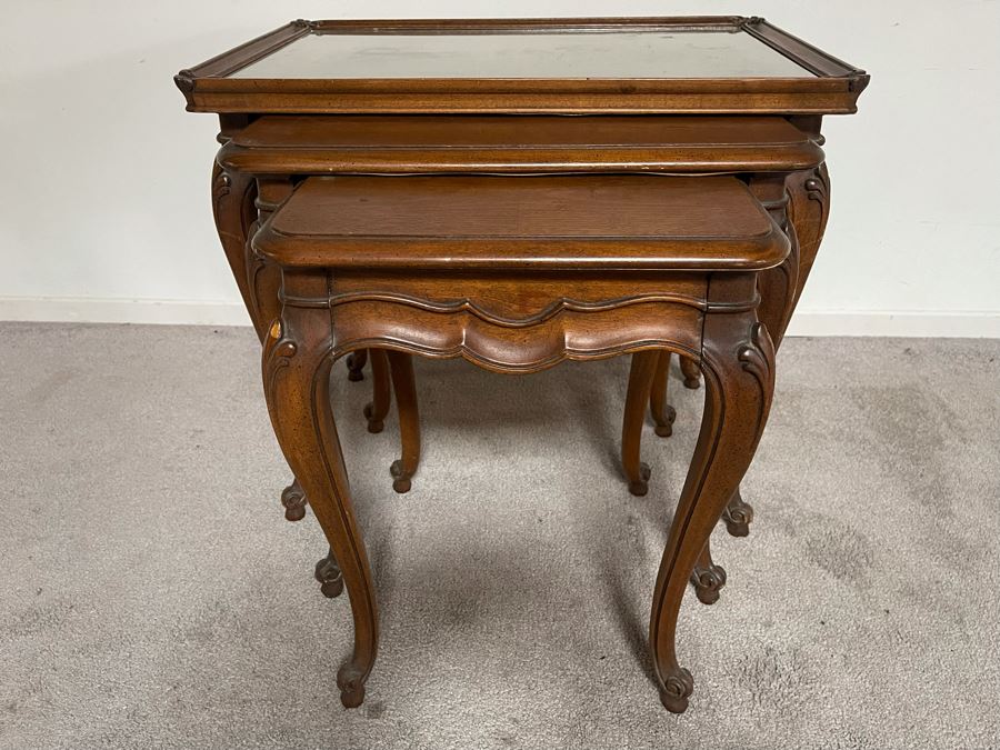 Vintage Wooden Nesting Tables 27W X 18D X 24H [Photo 3]