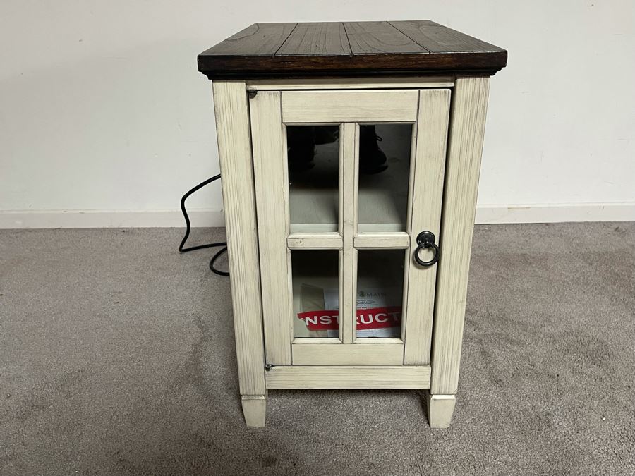 Pike & Main Chairside Table With Electrical Outlets On Back 14W X 22D X 22H [Photo 2]