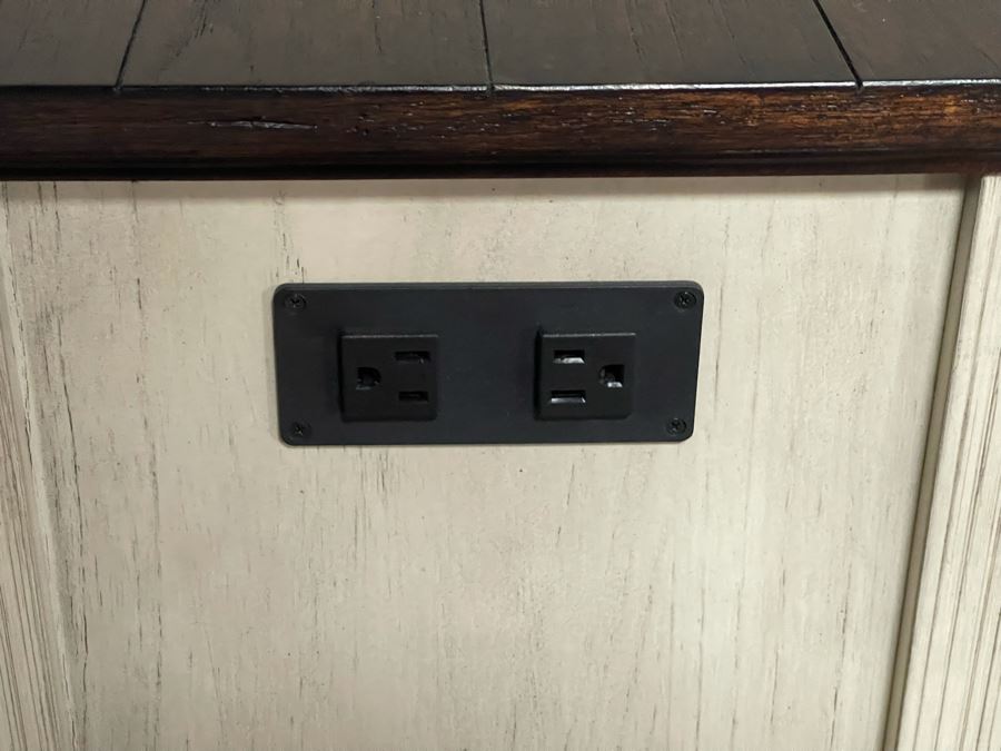 Pike & Main Chairside Table With Electrical Outlets On Back 14W X 22D X 22H [Photo 7]