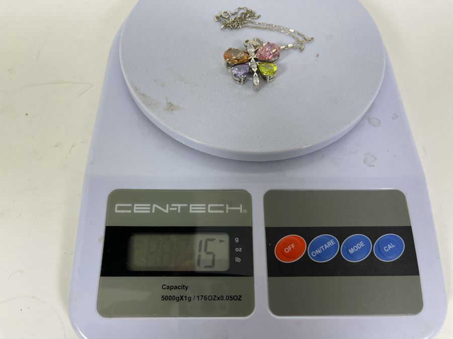 Sterling Silver Butterfly Pendant With 16' Sterling Chain Necklace 15g [Photo 10]