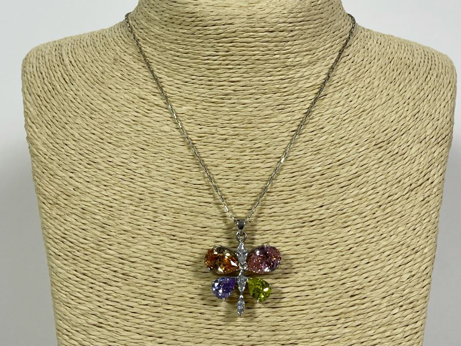 Sterling Silver Butterfly Pendant With 16' Sterling Chain Necklace 15g [Photo 5]