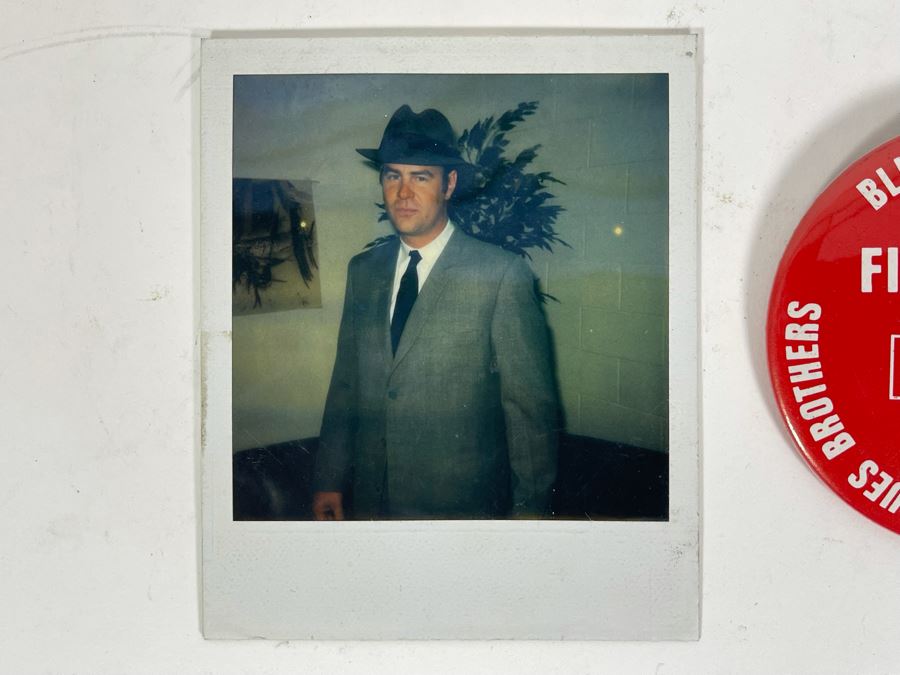 Original Candid Photography Shot Of Dan Aykroyd Posing As Elwood Blues In The Blues Brothers Movie Plus Six Blues Brothers Buttons [Photo 5]