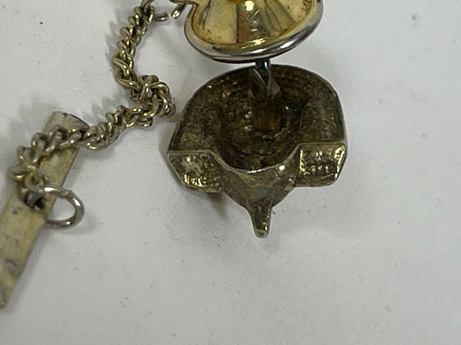 Small Hand Painted Russian Lacquer Box And Sterling Silver Tutankhamun Tie Tack [Photo 8]