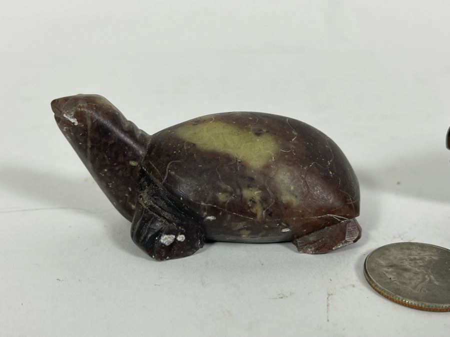 Vintage Hand Carved Stone Turtle And Fish [Photo 6]