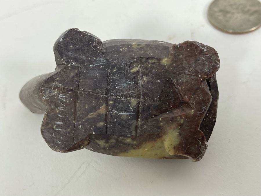Vintage Hand Carved Stone Turtle And Fish [Photo 9]