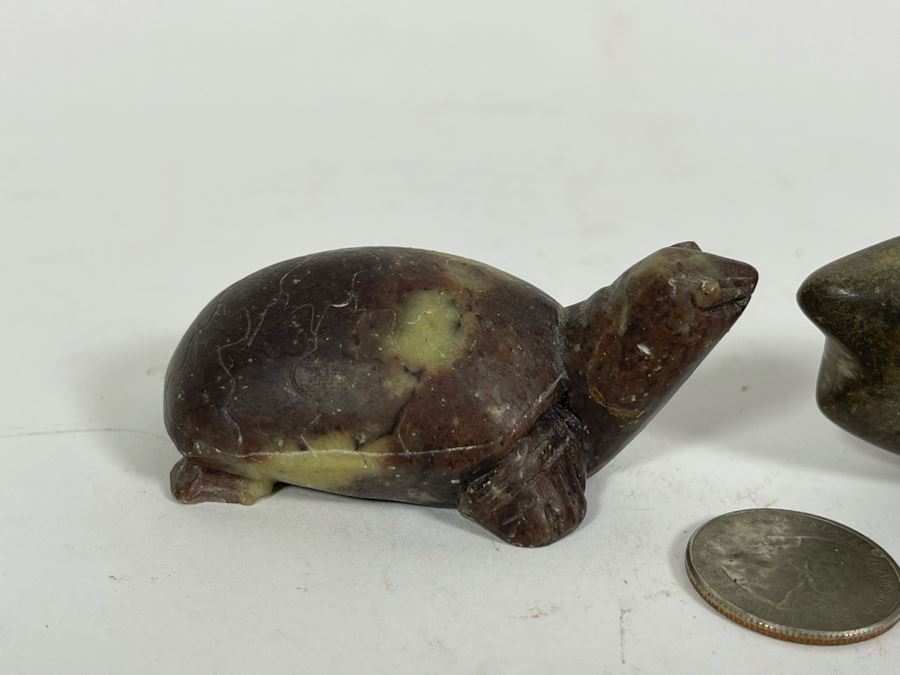Vintage Hand Carved Stone Turtle And Fish [Photo 4]