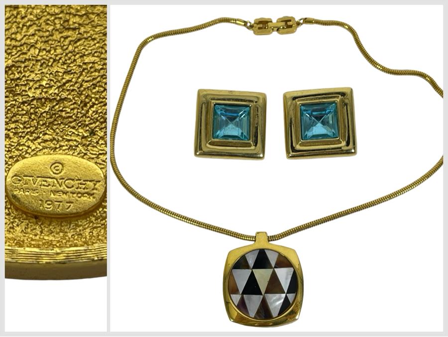 Vintage Givenchy Pendant Necklace And Earrings [Photo 1]