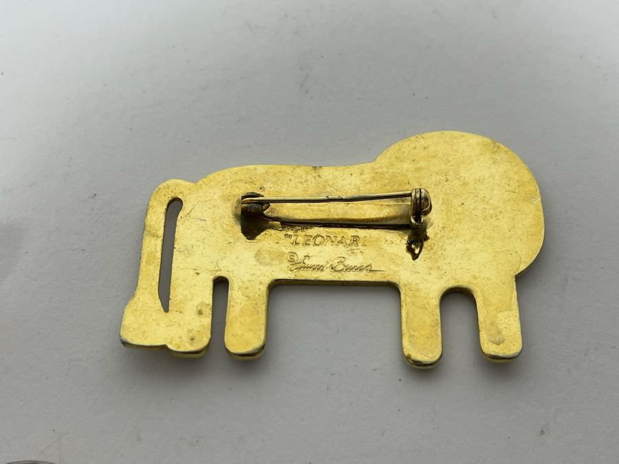 Vintage Laurel Burch Lion Leonardo Brooch Pin And Swarovski Crystal Turtle Brooch Pin [Photo 5]