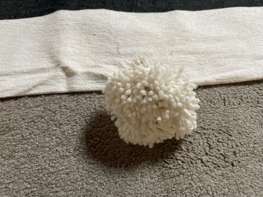 Moroccan Pom Pom Hand-Woven Blanket Made Of 100% Quality Cotton Size Large 112 X 77 Retails $210 [Photo 2]