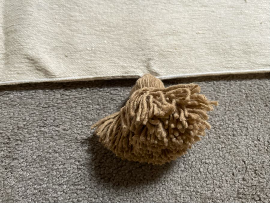 Moroccan Pom Pom Hand-Woven Blanket Made Of 100% Quality Cotton Size Large 114 X 77 Retails $210 [Photo 2]