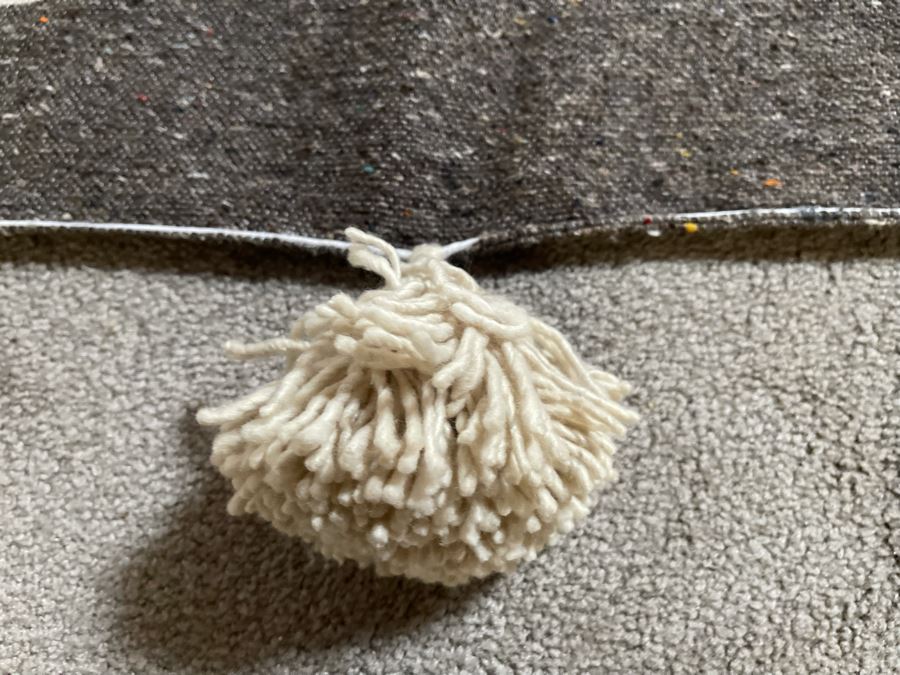 Moroccan Pom Pom Hand-Woven Blanket Made Of 100% Quality Cotton Size Large 117 X 77 Retails $210 [Photo 3]