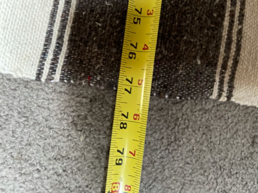 Moroccan Pom Pom Hand-Woven Blanket Made Of 100% Quality Cotton Size Large 117 X 77 Retails $210 [Photo 4]